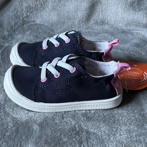 Wonder Nation Shoes Toddler Girls Size 6 Navy Blue Slip On Sneakers Lightweight - 第 5/7 張圖片