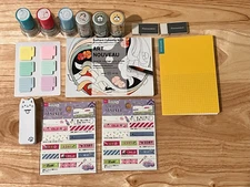 JetPens & Daiso Stationery Lot of 14PCS - Stamps, Notebook, Sticky Notes, & More