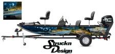 Water Realistic Walleye Boat Wrap Abstract Vinyl Graphic Decal Kit Fish Fishing