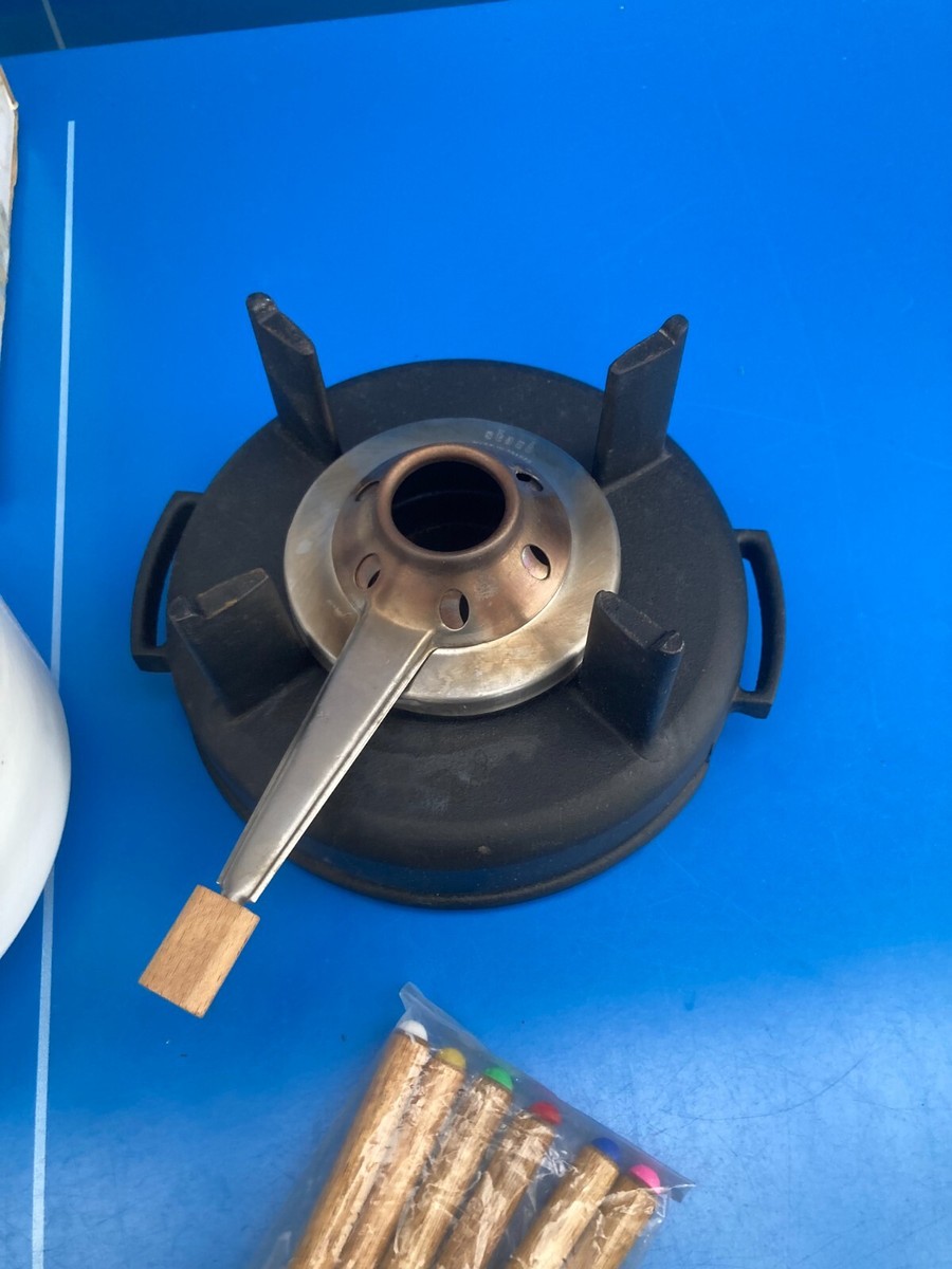 Service à Fondue Staub Complet – 11 Pièces – Fonte Crème – Vintage – Fabriqué En France