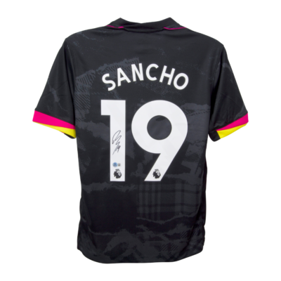 Jadon Sancho Signed Chelsea FC Away Soccer Jersey #19 with Beckett
