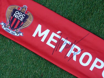 Écharpe Satin OGC Nice Signée Marcin Bulka - Supporters Ultras - Origine France