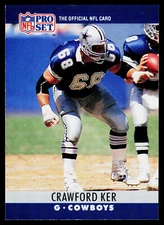 Crawford Ker, 1990 Pro Set, #81, Dallas Cowboys, RC