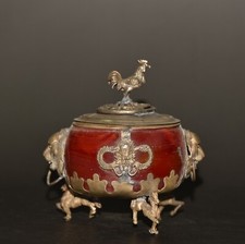 Ornaments of The Glazed Zodiac Leg Tiger Head Coiled Dragon Incense Burner