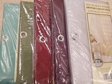 2 PACK Vinyl Deluxe Bathroom Shower Curtain Liner Mildew Resistant Magnetized