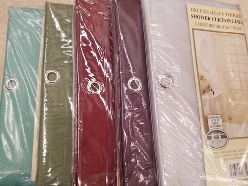 2 PACK Vinyl Deluxe Bathroom Shower Curtain Liner Mildew Resistant Magnetized