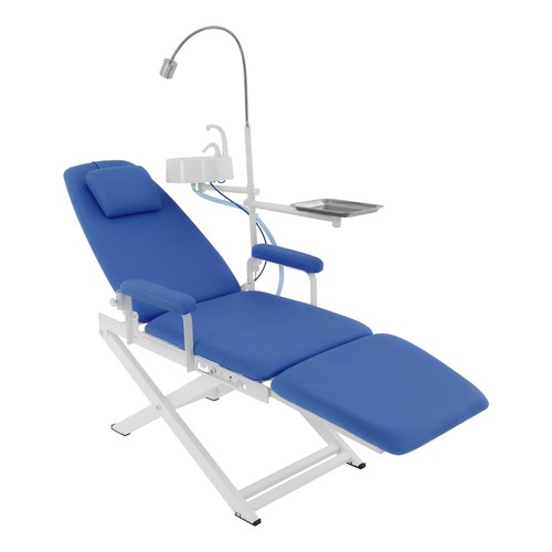 Sedia mobile pieghevole portatile blu sedia dentale indipendente con luce led moderna - Foto 7 di 20