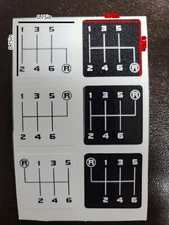 6 Speed Manual Shift Pattern Printed White Black Vinyl Auto Car Sticker Decal