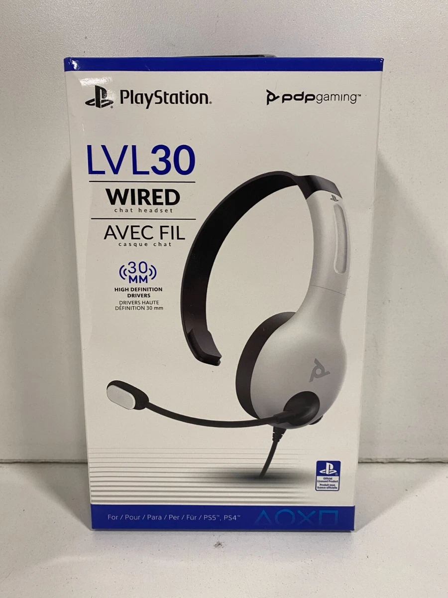 PDP Gaming OFFICIAL Wired Chat Headset LVL30 *WHITE* (PS4 / PS5 )