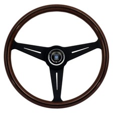 Nardi ND Classic Wood Steering Wheel 390mm Mahogany Wood Black Spokes Genuine