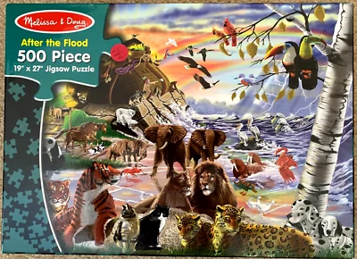 Melissa & Doug AFTER THE FLOOD Noah's Ark 19×27 Jigsaw Puzzle missing 1 edge pc - Image 1 of 3
