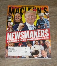 Macleans 2016 magazine DONALD TRUMP Justin Trudeau KATE MIDDLETON Tragically Hip