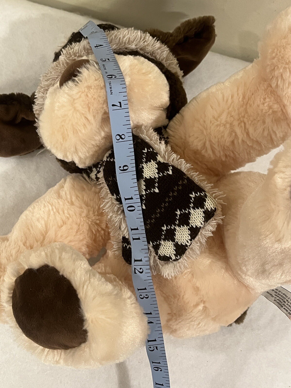 Hugfun International Dog Wearing Scarf & Hat Plush Brown Soft Toy Stuffed Animal