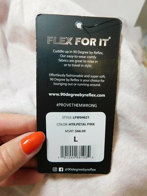 NWT Womens 90 Degree by Reflex Pink Pullover Fleece Lined Scuba