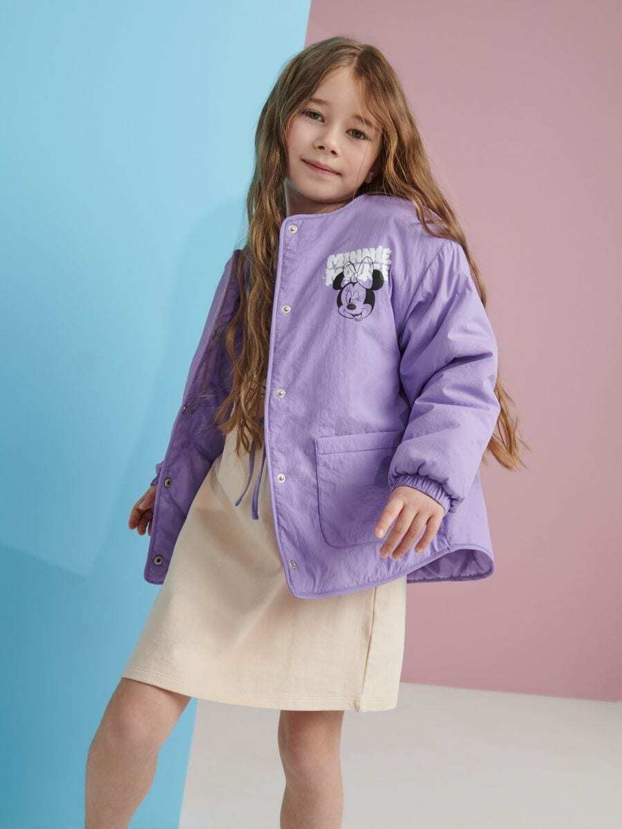Disney Minnie Mouse Girls Kids Oversized Jacket Purple US Size NEW