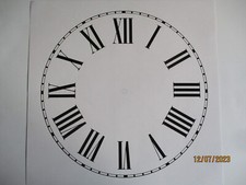 Wall Clock Dial Face Self Adhesive Paper Roman Numeral White Multiple Sizes