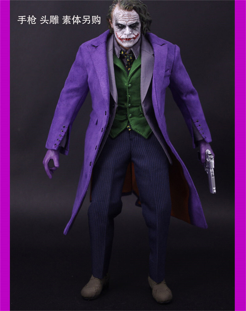 Stock 1/6 Scale The Joker Coat Pants Suit Set with Hand Gloves