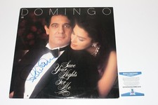 PLACIDO DOMINGO SIGNED SAVE YOUR NIGHTS FOR ME VINYL RECORD BAS COA THREE TENORS