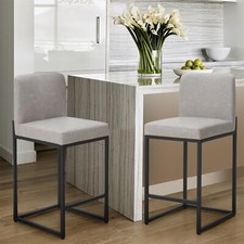 Set of 2 PU Leather Bar Stools 24" Counter Height Barstools Pub Chairs Kitchen