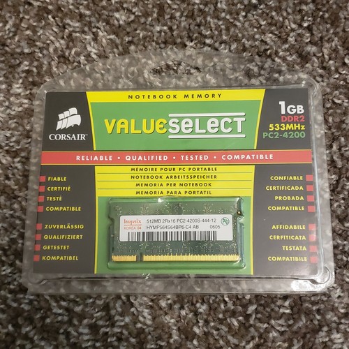 Corsair Memory 1GB DDR2 SDRAM PC2-4200 533MHz RAM | Notebook Memory  - Picture 1 of 4