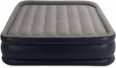 Intex Twin Deluxe Pillow Rest Fiber-Tech Raised Air Bed Mattress w Pump 64131E