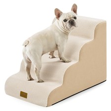 COZY KISS Dog Stairs for Small Dog 19.7" H, 4 Step Pet Ramp for Bed