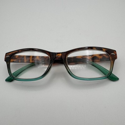 Foster Grant Eyeglasses Tortoise Teal Rectangle Frame Only 53[ ]18 143 Ravi