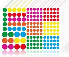 3140 Pcs Dot Stickers, 3 Size Colored Mini Round Stickers Coding Label... 
