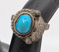 Vintage Navajo Native Sterling Turquoise Ring Size 5