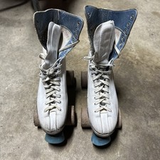 Roller Skates Vintage Betty Lytle Super X5 Blanc Cuir Taille 7.5 - Fabriqué Aux USA, Occasion état Correct