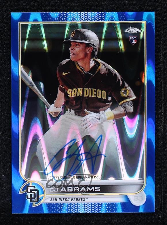 2022 Topps Chrome Rookie Blue RayWave Refractor /150 CJ Abrams #RA-CA Auto k0w