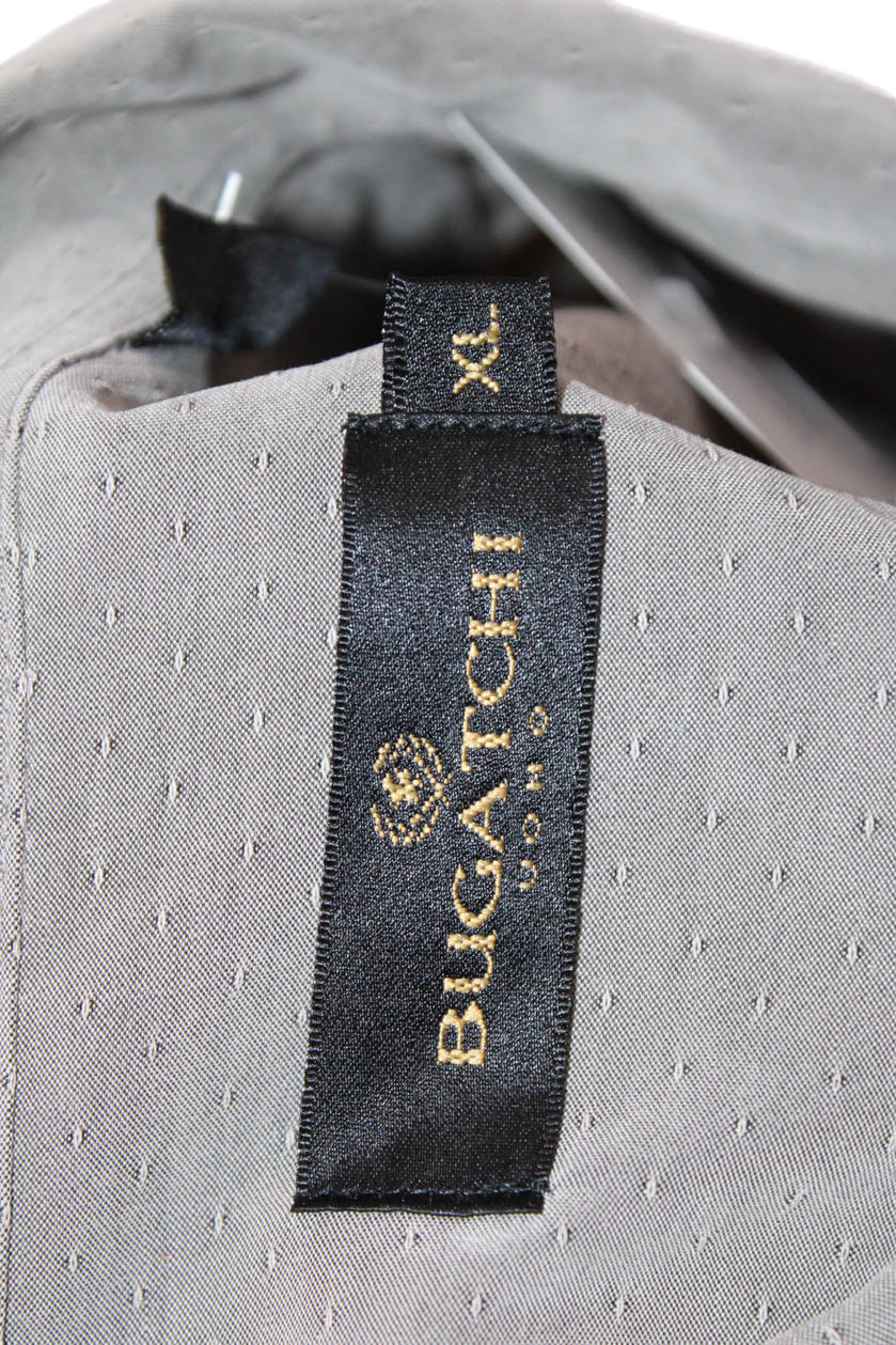 Bugatchi Mens Solid Collared Long Sleeve Button U… - image 4