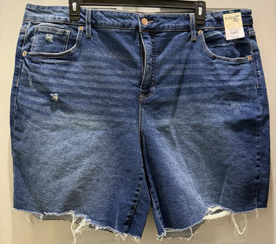 New!Terra&Sky High Rise Medium Wash Bermuda Shorts. Size 24W. Great Casual Short