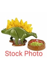 Dino Chip Tray and Dip Bowl Nachosaurus Snack Dish Set Football Party Dinosaur 