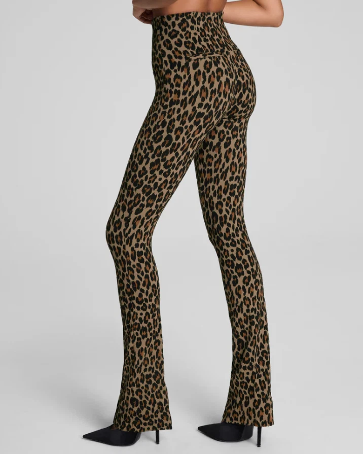 SPANXsupersmooth™ PerfectFit Ponte Jacquard Micro Flare Pant, Light Leopard Prin - Image 3 of 4