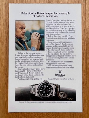 Rolex Submariner 1680 Red Peter Scott 1975 Vintage Watch Ad Werbung Reklame