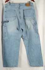 Nautica Men's Loose Fit Baggy Hip Hop Skater Denim Carpenter Jeans Size 34