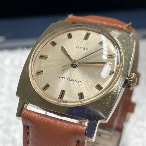 Vintage 1970 Timex Sprite Manual Wind Watch Gold Tone 1164 2470A Running EC