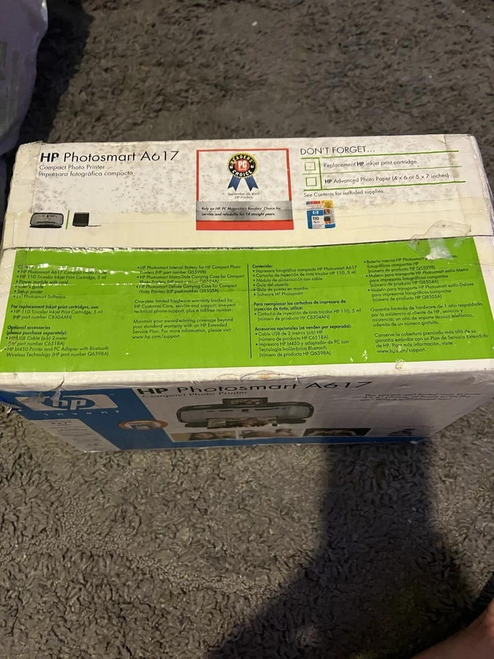 New HP Photosmart A617 Compact Photo Printer 5X7 4x6 Photos New Factory Sealed - Image 2 of 4