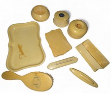 Vintage 1930's era Ivory Pyralin Dubarry Vanity Set Celluloid Dresser Set