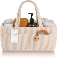 PUTSKA Baby Diaper Caddy Organizer for Changing Table - Stylish Nursery Storage