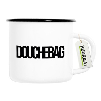 Emaille Tasse Douchebag Schriftzug Geschenkidee Douchebag Geschenk Präsent Mitbr