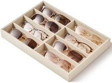 Drawer Sunglass Organizer Tray 8 Grids Velvet Scratch Free