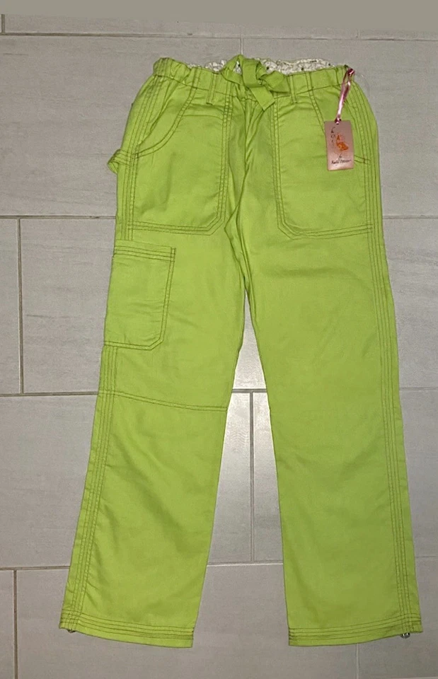Koi, Lot Of 2 Lindsey Women's Scrub Cargo Pants Orange And Lime Green Sz Small - Image 4 of 4