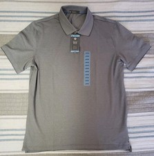 Member's Mark Men's Large Polo Shirt Gray Stretch Pique Moisture Wicking Cotton
