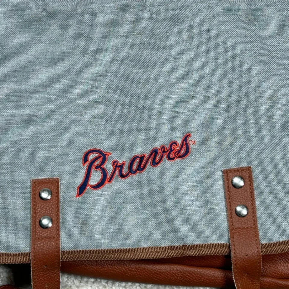 Bolso Mensajero Braves Gris Marrón Correa Ajustable 100 Poliéster Foto 2 de 4