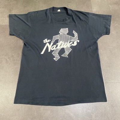 Vintage 80s 90s The Natives Band T Shirt Black Screen Stars Music USA