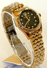 MICHAEL KORS MK4842 Petite Lexington Gold-Tone/Green Dial 26mm Womens Watch $225