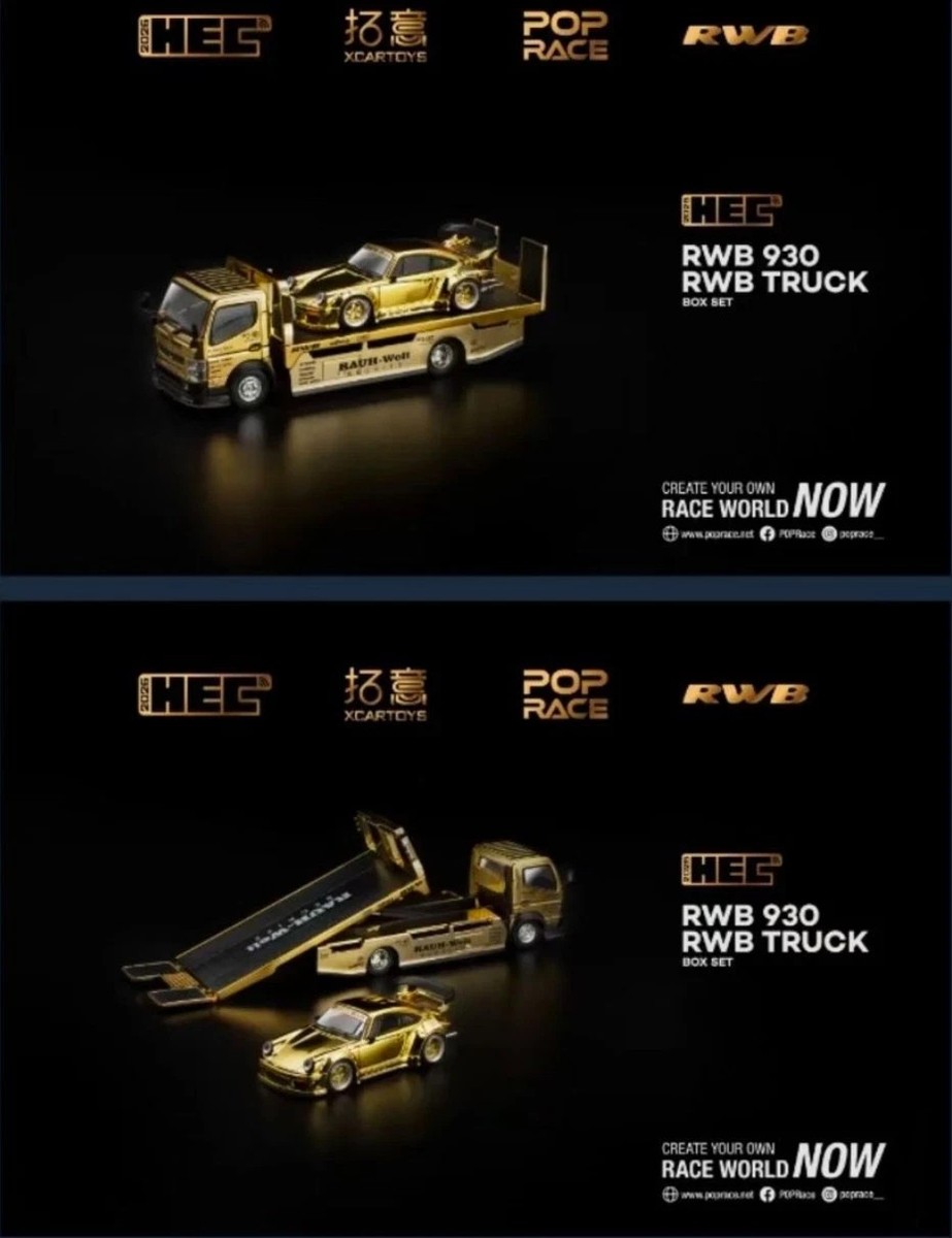 Pop Race x Xcartoys 1/64 RWB 930 Fuso 300 Gold HEC 2026 Limited
