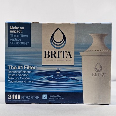Brita Standard Replacement Filters 3 Pack White for Pitchers Dispensers OB03